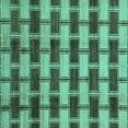 thumbnail image 1 of Ahgly Company Machine Washable Indoor Square Abstract Turquoise Blue Modern Area Rugs, 8' Square, 1 of 4