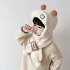 Lanhui Children's Winter Earmuff With Cashmere Fisherman Hat And Scarf Warm Hat Two-Piece Set
