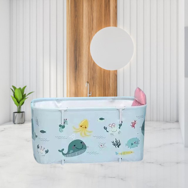 Independiente Plegable Fácil instalación Aislamiento térmico Barril de Rectángulo Bañera de portátil para SPA de interior y exterior Mar BLESIY Cubo de bañera plegable