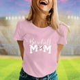 thumbnail image 2 of Casual Summer Tshirts For Women Fashion Baseball Mom Theme Printed Round Neck Short Sleeve T Shirt, 2 of 4