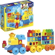 MEGA BLOKS Toy Blocks ABC Musical Train with Sounds and Music (50 Pieces) for Toddler