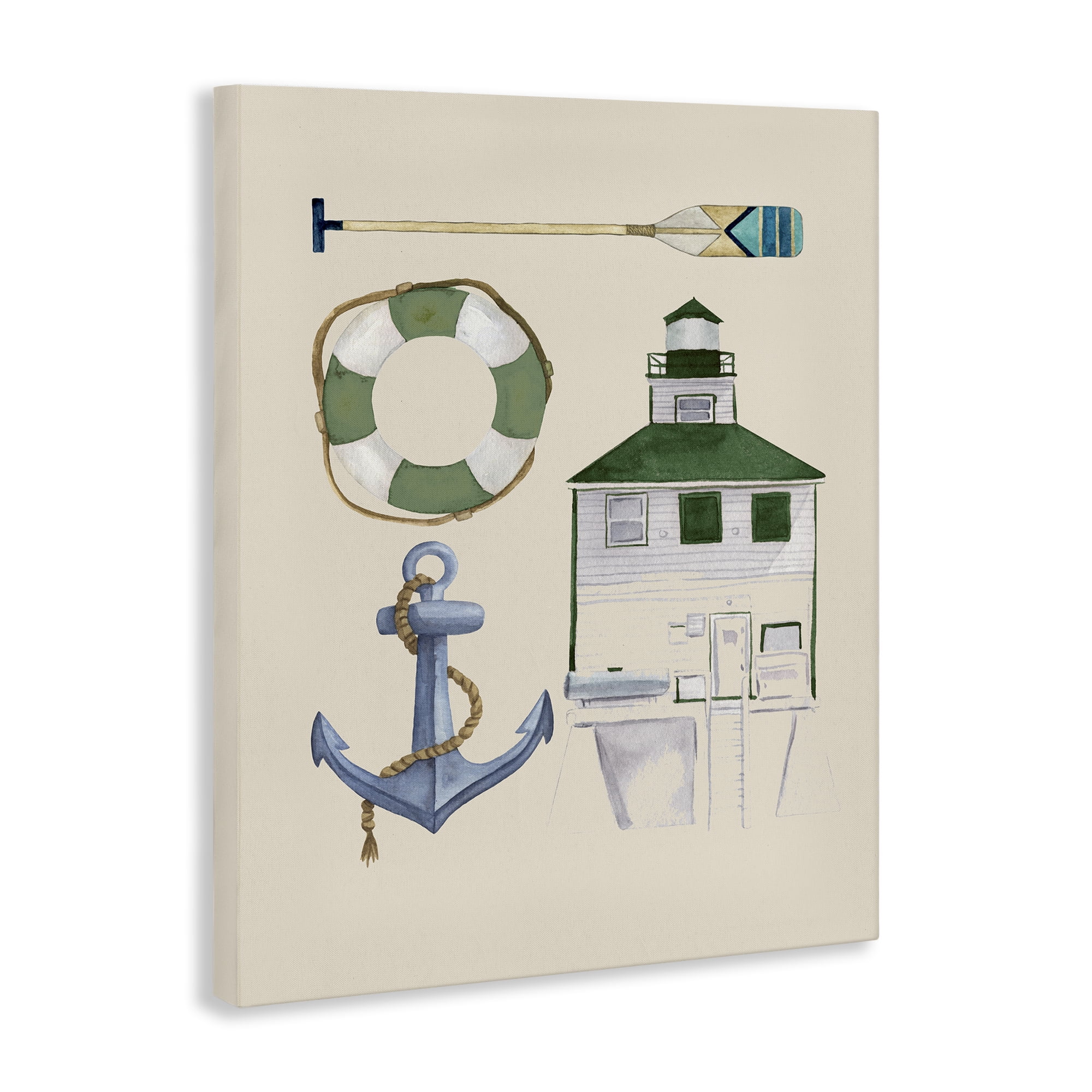 Stupell Industries Boating & Lake Gear Nautical & Beach Painting Wrapped Canvas Art Print Wall Art, 16 x 20