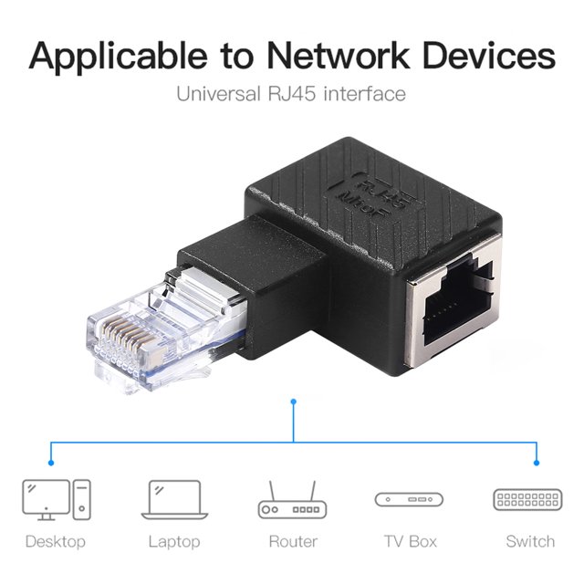 Extensor Rj45 Adaptador Convertidor Macho A Hembra Rj45 Conector De Red Lan (Izquierda)