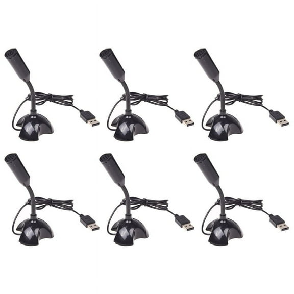 6X USB Microphone Web Flexible Noise Canceling Mic for PC Computer Laptop Stand