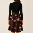 thumbnail image 7 of Christmas Dresses for Women Women's Casual Fashion Round Neck Long Sleeve Christmas Printed Party Vintage Long Dresses for Holiday Gathering,Wine,XL, 7 of 7
