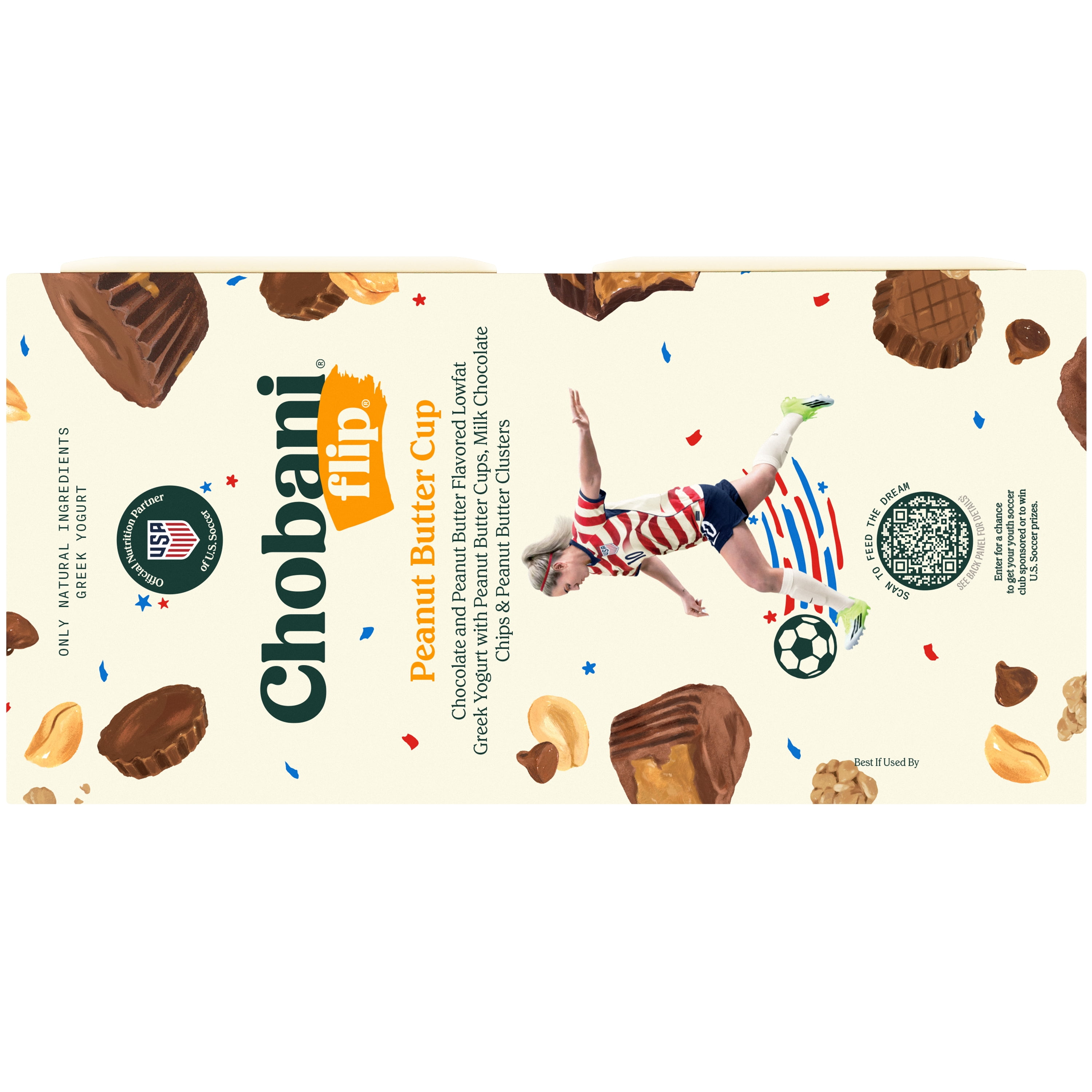 Chobani Flip Low-Fat Greek Yogurt Peanut Butter Cup 4.5 oz 4 Pack