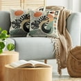 thumbnail image 5 of Ambesonne Monstera Throw Pillow Cover 2 Pack, Boho Mid Century Sun Leaf, 24", Cinnamon Black Beige, 5 of 7