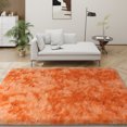 thumbnail image 2 of Janvonne 5x7 Fluffy Area Rugs for Living Room Bedroom,Soft Plush Fuzzy Shaggy Modern Rug for Kids Girls Boys Room Decor, Tie-dye Orange, 2 of 8