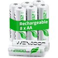thumbnail image 1 of AA Rechargeable Batteries 8-Pack, 2800mAh High-Capacity NiMH, Low Self-Discharge, Ready to Use – Reliable Power for Daily Devices, 1 of 5