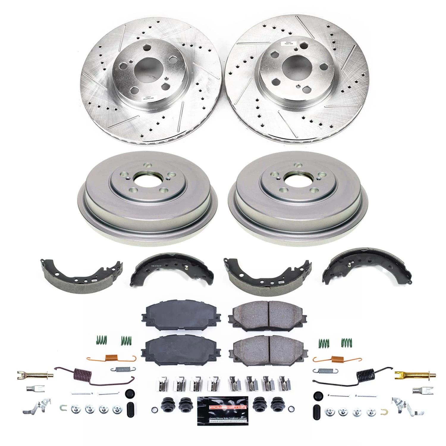 PowerStop Front and Rear Z23 Evolution Sport Brake Pad Rotor Drum and Shoe Kit Fits: SCION Select Models K15259DK