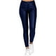 thumbnail image 2 of Puntoco moda mujer sólido Casual bolsillos botón alta cintura imitación cuero pantalones largos Puntoco Puntoco-7185, 2 of 9