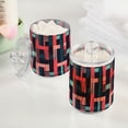 thumbnail image 2 of Yayeee 2 Pack Qtip Holder Bathroom Cotton Swab Canister with Lid Clear Dispenser Set, Pink Geometric, 2 of 6