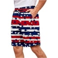 thumbnail image 6 of Mens Shorts Casual Independence Day Printed Hiking Athletic Shorts Split-Hem Built-in Drawstring Outdoors Shorts with Pocket, 6 of 6