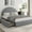 Grey, variant on Twin Bed Frame with Storage Drawers, Grey Boucle Upholstered Platform Bed, Round Headboard, Heavy-Duty, Noise-Free, No Box Spring Needed