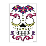 Temporary Face Makeup Stickers Day Of The Dead Sugar Flower Black Internet Red Rose Full Face Stickers Home Party Supplies