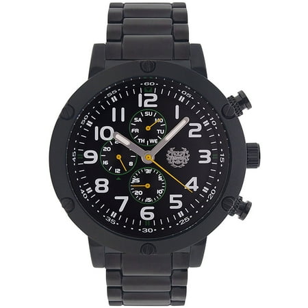 Large Watch Black Dial - Mens Black Bracelet Watch Multifunction Big Face Large Dial Relojes de Hombres