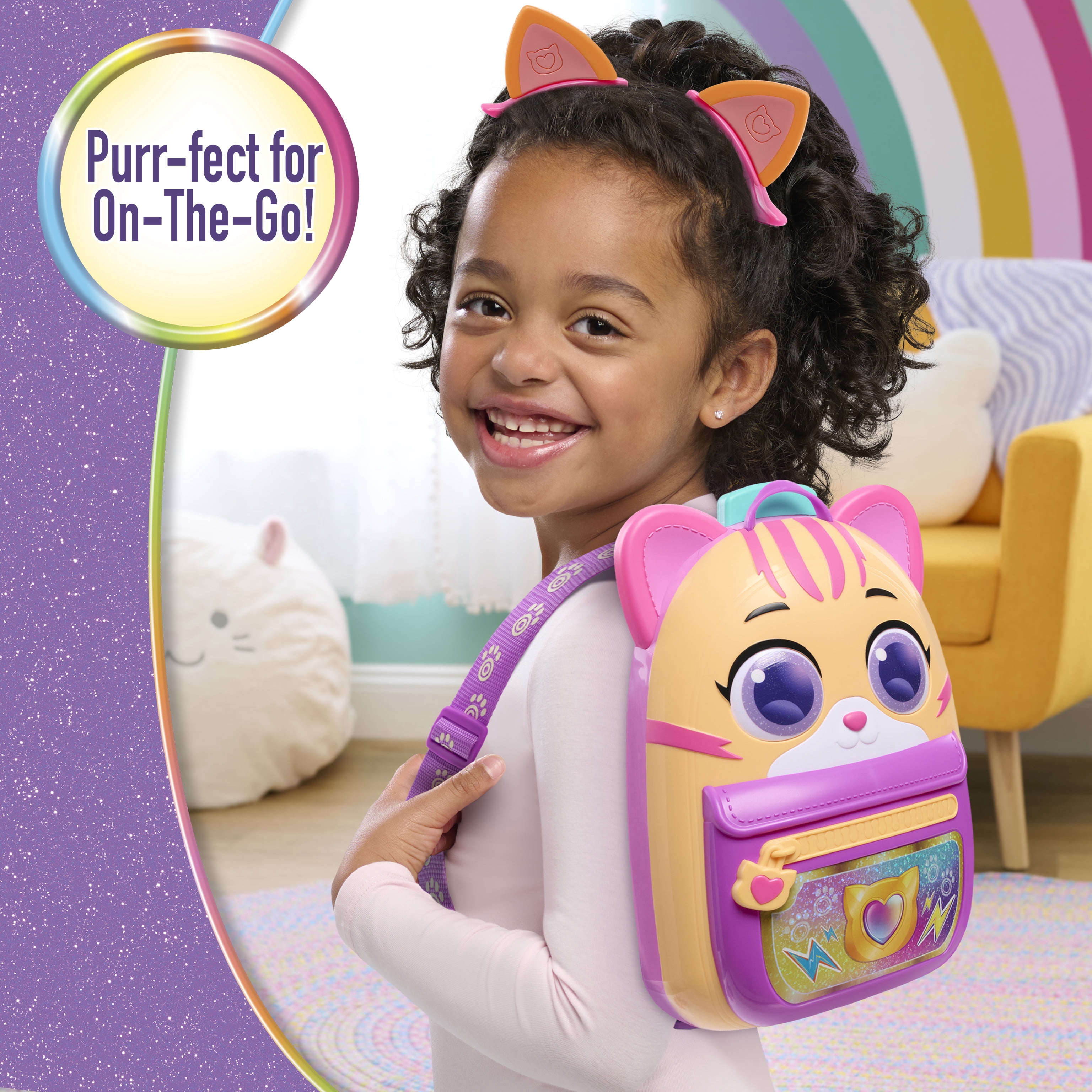 Disney Jr. SuperKitties Su-Purr Backpack Set with Lights & Sounds, 7-pieces, Kids Ages 3 and up