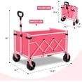 thumbnail image 7 of Wagon Cart with Wheels with 220LBS Capacity,Heavy Duty Wagon Carts Foldable,Lightweight Utility Portable Cart for Grocery, Shopping, Garden, Camping. Pink, 7 of 7