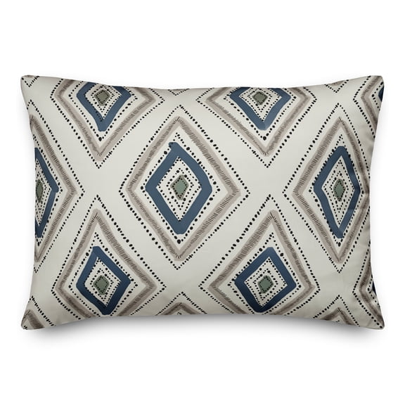 Creative Products Gray Blue Diamond Pattern 14x20 Indoor / Outdoor Pillow