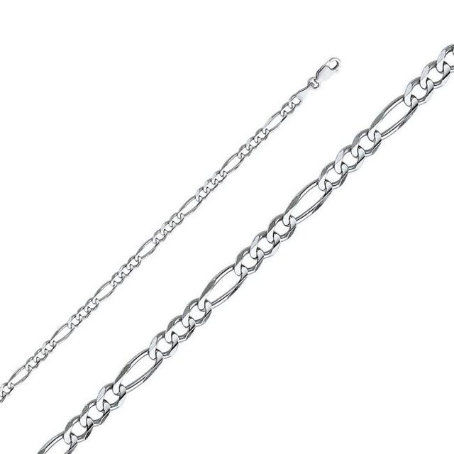 Precious Stars CH-0343-200 Chaîne Figaro Concave Régulière 4 mm Or Blanc 20 Po.