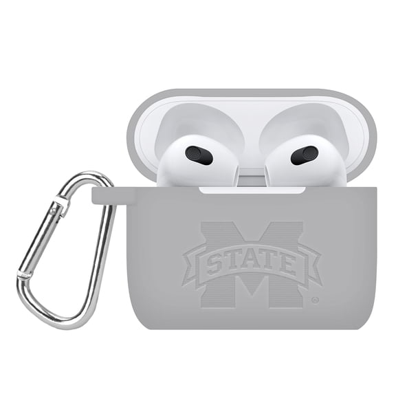 Mississippi State Bulldogs Engraved Silicone Case Cover Compatible with Apple AirPods Gen 3 (Gray) by Affinity Bands