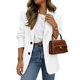 thumbnail image 3 of Daiosportswear Blazers for Women Business Casual Button Down Suit Solid Long Sleeve Jackets White, 3 of 5