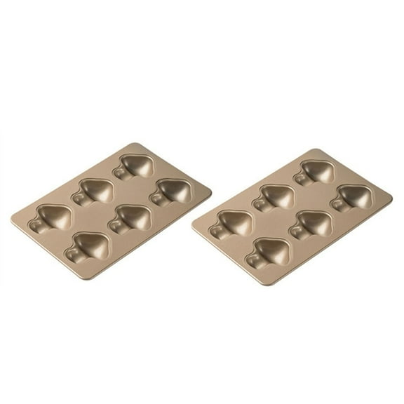 2Pcs Nonstick Mushroom/Acorn Shaped Muffin Pans Cake Bakwares 6 Cavity Carbon Steel Baking Molds for Oven Treats