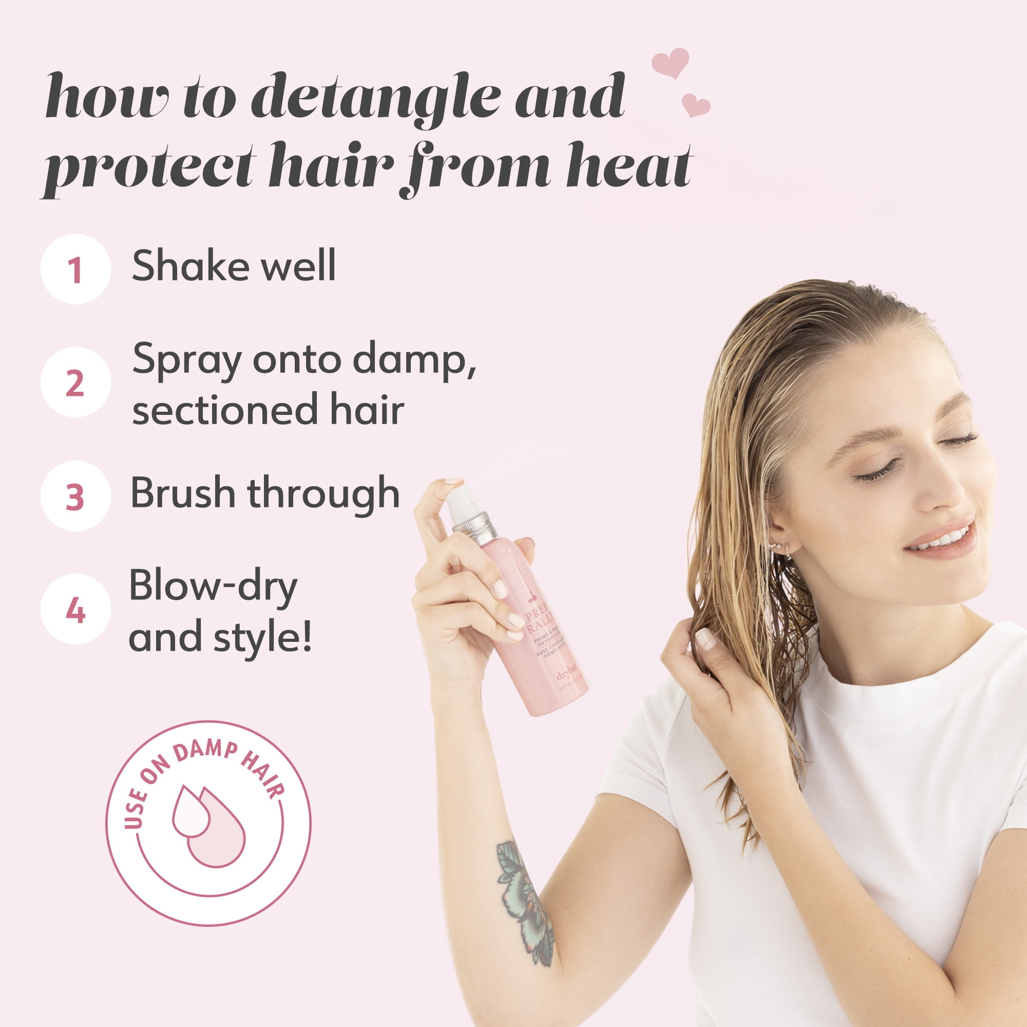 Drybar Prep Rally Prime & Prep Hair Detangler Spray Travel Size, 2 fl oz