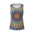 thumbnail image 3 of Picia Round Mandala Pattern Women's Workout Tank Top,Breathable Activewear,Slim Fit Athletic Top,Versatile Workout Moisture-wicking top-X-Large, 3 of 9