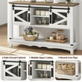 thumbnail image 5 of 46" Entryway Table with Sliding Barn Doors, Farmhouse Console Table with Storage, Rustic Sofa Table with Cabinet and Open Shelf, Console Table for Entryway, Living Room, Hallway, 5 of 7