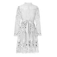thumbnail image 5 of Gamivast Lace Dress for Women V-Neck Long Sleeve Belted Mini Dress Hollow Out Embroidery Casual Style Elegant Classy Party Attire Night Out Outfits Wear, 5 of 8