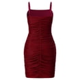 thumbnail image 2 of IBTOM CASTLE Girls Ruched Bodycon Teens Party Dress Mesh Sleeveless Pencil Short Dress Tight Dresses for Teens Holiday Red, 2 of 7