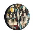 thumbnail image 1 of Fotbe Colorful Bulldog Duo Funda de Llanta de Repuesto con Estampado, Engrosada, Ajuste Universal para Jeep, Remolque, RV, SUV, Camión-15 inch, 1 of 6