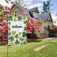 thumbnail image 4 of Welcome Garden Flag 12.5x18 Inch Double Sided Polyester Outdoor Decorative Yard Flag with Green Yellow Clovers Design for Spring Summer Patio Lawn Garden Decor#28661, 4 of 6