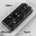 thumbnail image 3 of Portable Slim Power Bank Compatible with Samsung S21 FE includes Digital Display Screen, 3 Cables Included! (Black), 3 of 5