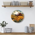thumbnail image 3 of Eveokoki Rustic Sunflower Countryside Farmhouse Wooden Wall Clock - 10 Inch Silent Non-Ticking Decorative Clock for Kitchen, Living Room, Bedroom, Country Home Decor, 3 of 4