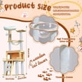 thumbnail image 2 of Kalkiam Cat Scratching Post Tree Tall Cat Tower with Clear Hammock Pet Supplies Cat Condo Modern Cat Tower for Indoor Kittens Cats Sleeping Climbing well-liked, 2 of 9