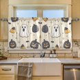 thumbnail image 2 of Yayeee Kitchen Curtains Tier Set of 2 Light Filtering 57"x24" Over Sink Window Panels, Halloween Black Pumpkins, 2 of 7