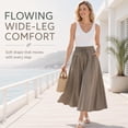 thumbnail image 5 of FlowCharm Pull-On Capri Culottes for Women, Drawstring Loose Fit Summer Wide Leg Pants, 5 of 7