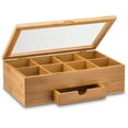 thumbnail image 3 of Boîte à Thé en Bambou Belmint avec 8 Sections de Rangement et Tiroir Extensible, 3 of 5