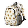 thumbnail image 2 of Sunflower White Pattern Backpack for School, Cute School Bag with Adjustable Shoulder Straps and Padded Back, 15"x11.42"x5.5", 2 of 5