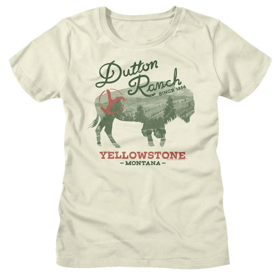 Yellowstone Buffalo Landscape Vintage White Women's T-Shirt