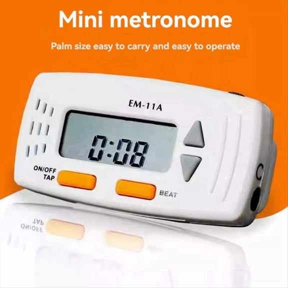 EM-11 Clip-on Guitar Metronome with Clock Function Mini Electronic Metronome for Guitarists, Portable Guitar Accessories