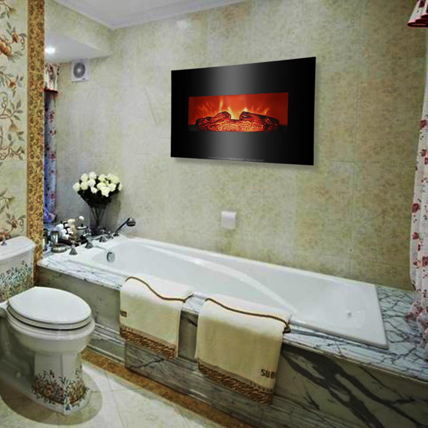 Zimtown 26 Wall Mount Electric, Electric Fireplace Over Bathtub