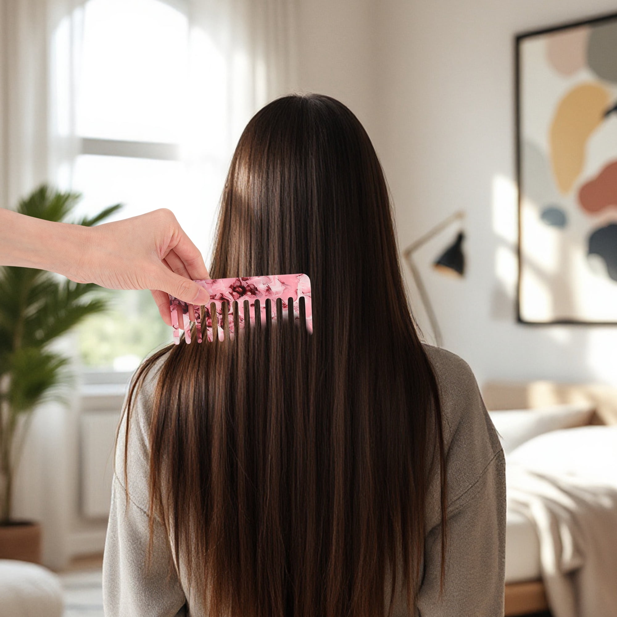 Unique Bargains 1 Pc Durable Anti Static Hair Comb for All Hair Types Styles Brown