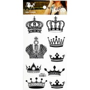 PP TATTOO 1 Sheet Crown Imperial King Queen Temporary Tattoos Sticker for Women Men Body Art Sexy Fake Stickers Removable