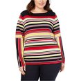 thumbnail image 4 of Tommy Hilfiger Womens Striped Pullover Blouse, Multicoloured, Plus Size, 0X, 4 of 7