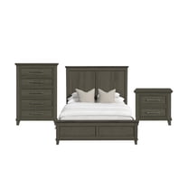 Henrik Full Panel 3PC Bedroom Set in Grey
