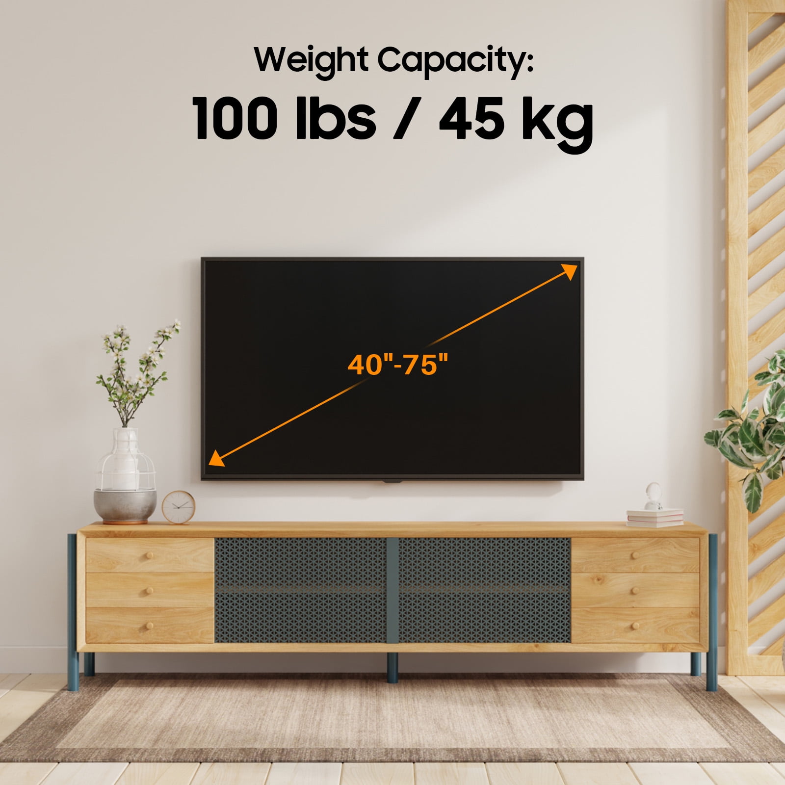 SYLVOX  TV Wall Mount Bracket Full Motion, Fit for TV 40"-75"，Dual Arms with Flexible 6 Articulating Max. VESA 600 x 400 mm, Holds up to 100lbs