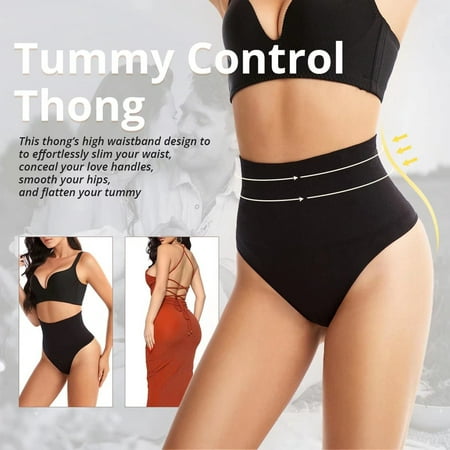 

Pxiakgy shapewear for women tummy control Tummy Control Underwear For Women Firm Tummy Support Shaping Thong High Waist Shapewear Panties Seamless Body Shaper Black + XXL